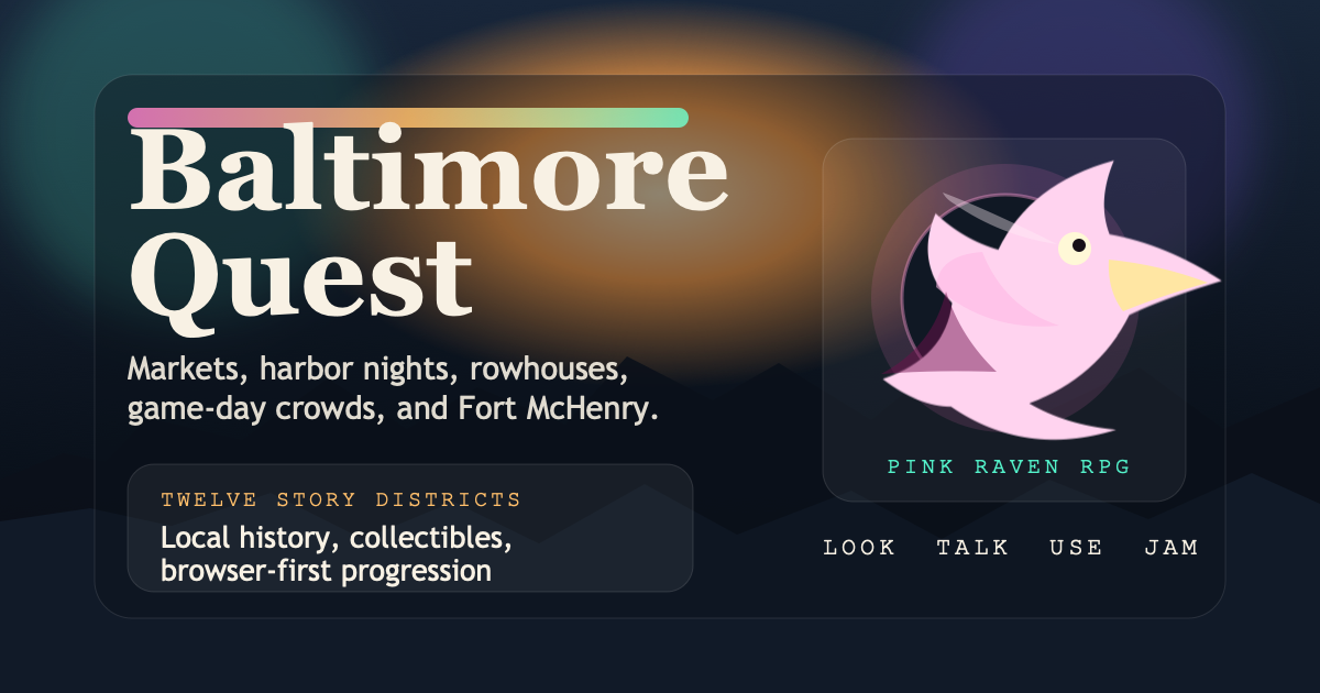 Baltimore Quest pink raven skyline social card